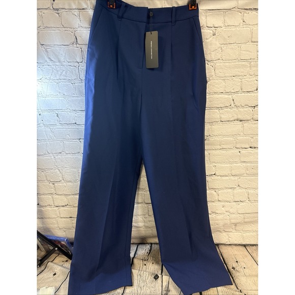 French Connection Azra Twill Wide Leg Pants Womens Size 10 Royal Blue - Picture 2 of 7